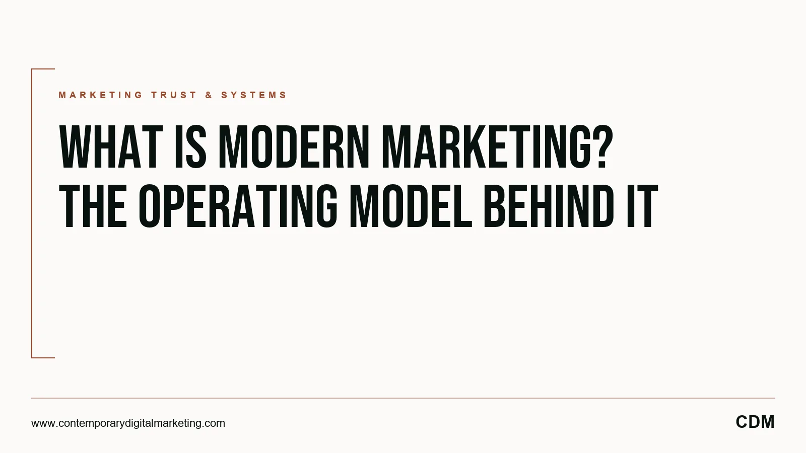 What Is Modern Marketing? The Operating Model Behind It